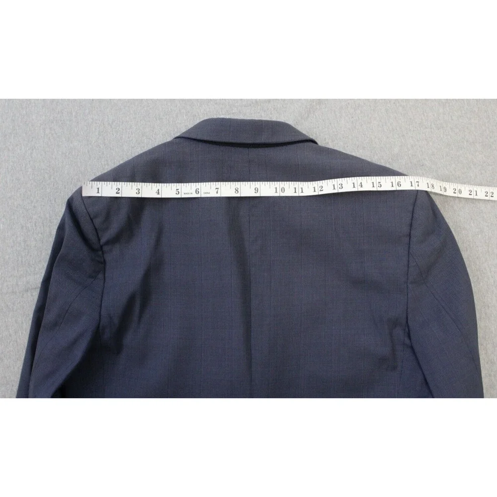 Banana Republic Blazer Mens 38R Blue Plaid 100%‎ Italian Marzotto Wool 2 Buttons